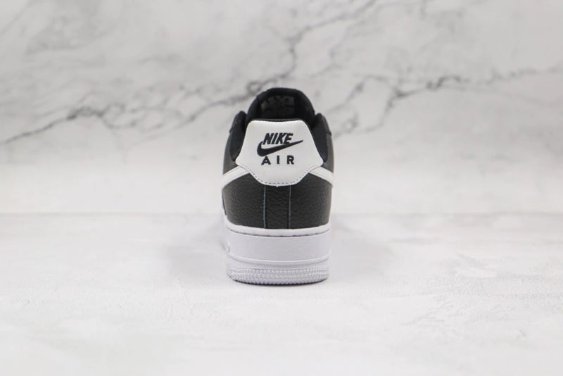 Air Force 1 Low Black White Pebbled Leath