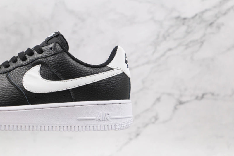 Air Force 1 Low Black White Pebbled Leath