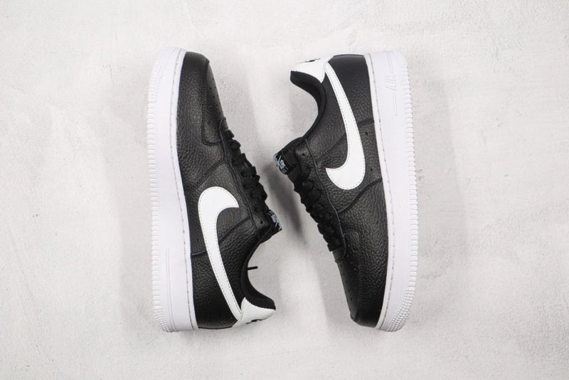 Air Force 1 Low Black White Pebbled Leath